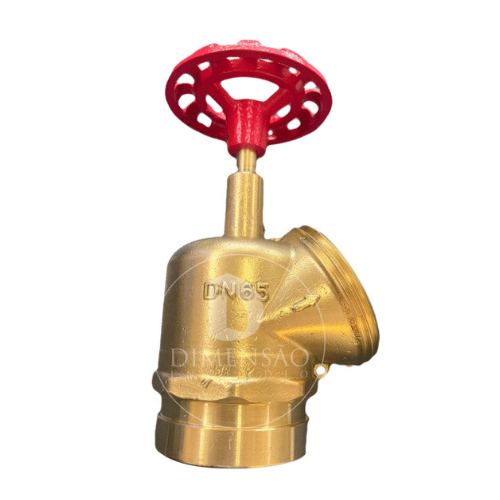 VALVULA GLOBO ANGULAR GROOVED 73/76MM PN 10 COMERCIAL 21/2" 45° LATÃO