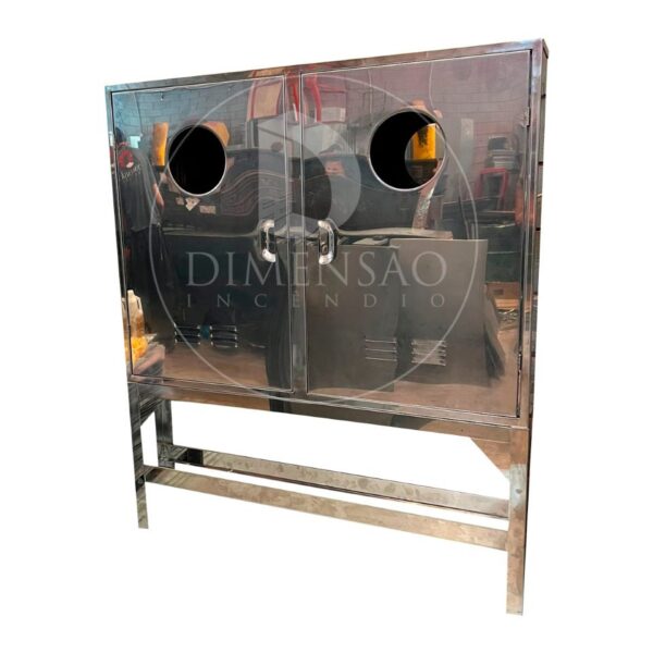 ABRIGO INOX 430 ESPELHADO 120X90X18 SOBREPOR COM PÉS