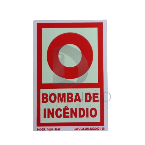 PLACA E3 - BOMBA DE INCÊNDIO ( 10cm X 15cm )