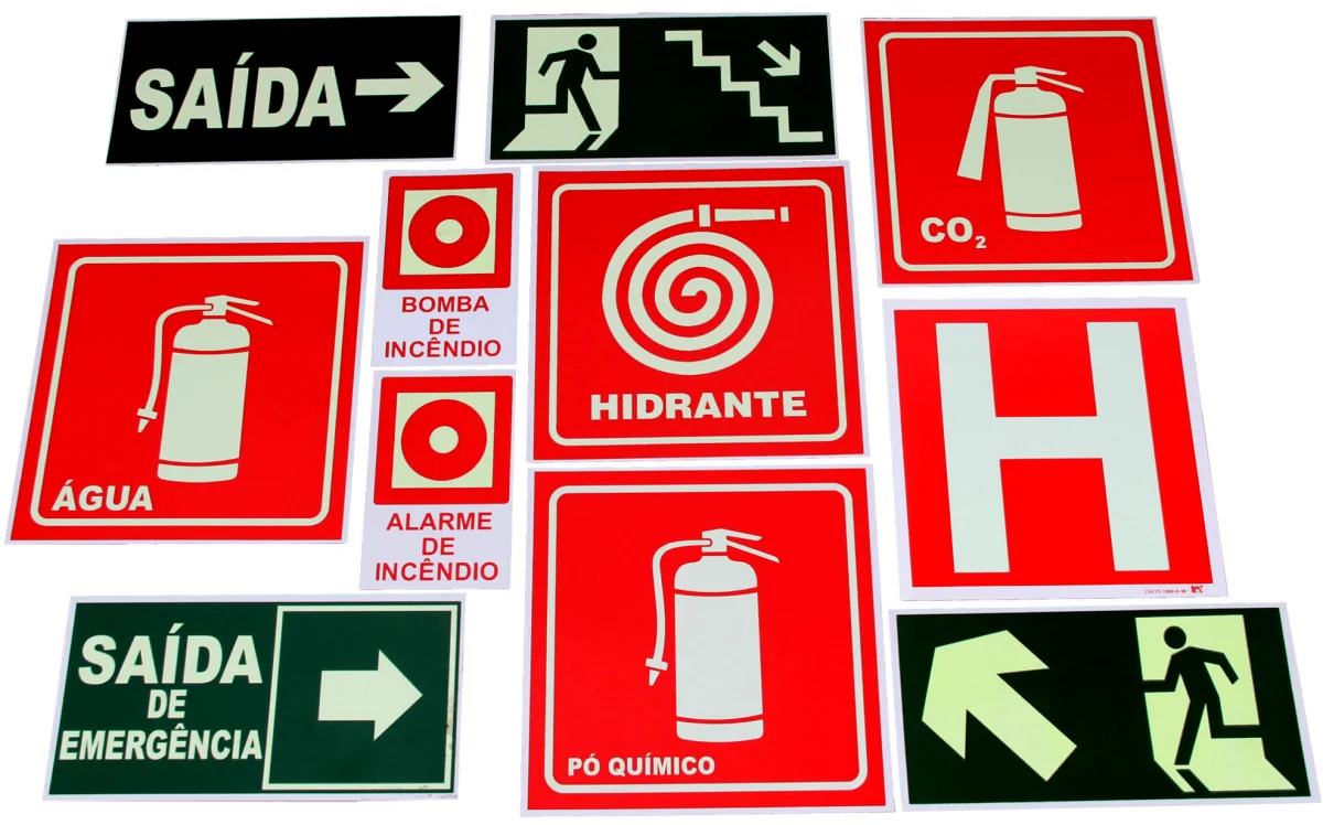 placas de sinalização de emergência