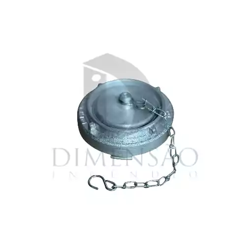 TAMPÃO STORZ 1.1/2” E.R. COM CORRENTE - ALUMINÍO
